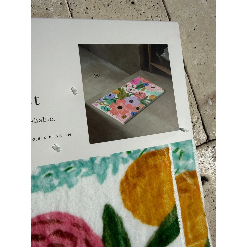 Rifle Paper Co x Loloi Delilah Rug Set 2pc Floral Multicolor Washable NEW